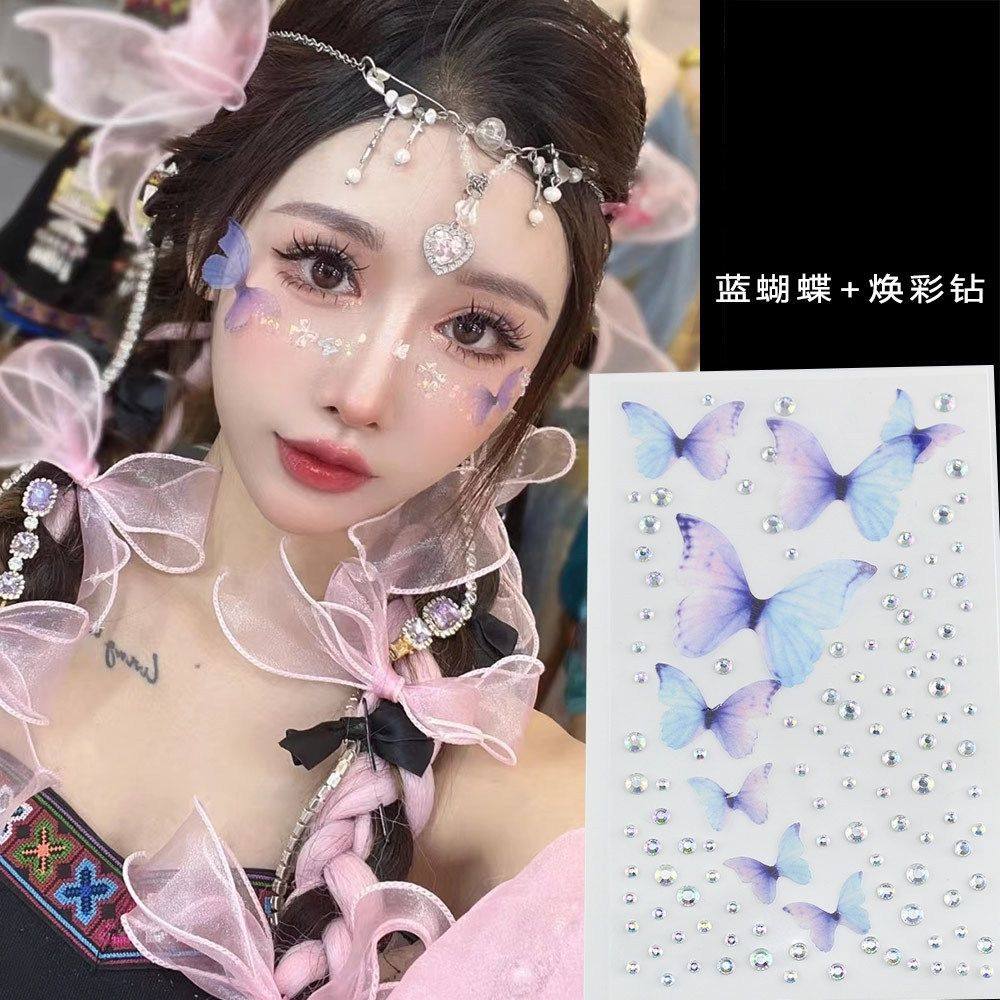 Makeup Sticker Face Accessories Face Stage Makeup Face Decoration Shiny Eye Pearl Makeup Rhinestone Nail Art Sticker
