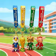 Creative Cartoon World Cup Mascot Keychain Cute Bag Charm Car Key Ring Gift Wholesale