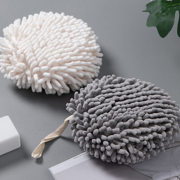 Chenille hand towel kitchen bathroom wall-mounted hand ball thickened absorbent multifunctional Rag