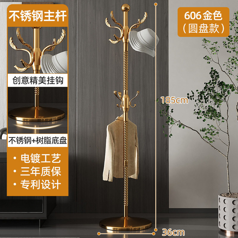 Single-Pole Stainless Steel Coat Rack, High-Grade Metal Wrought Iron Coat Rack for Hanging Clothes and Bags