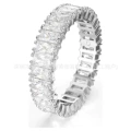 Square row diamond white gold white diamond ring no. 6