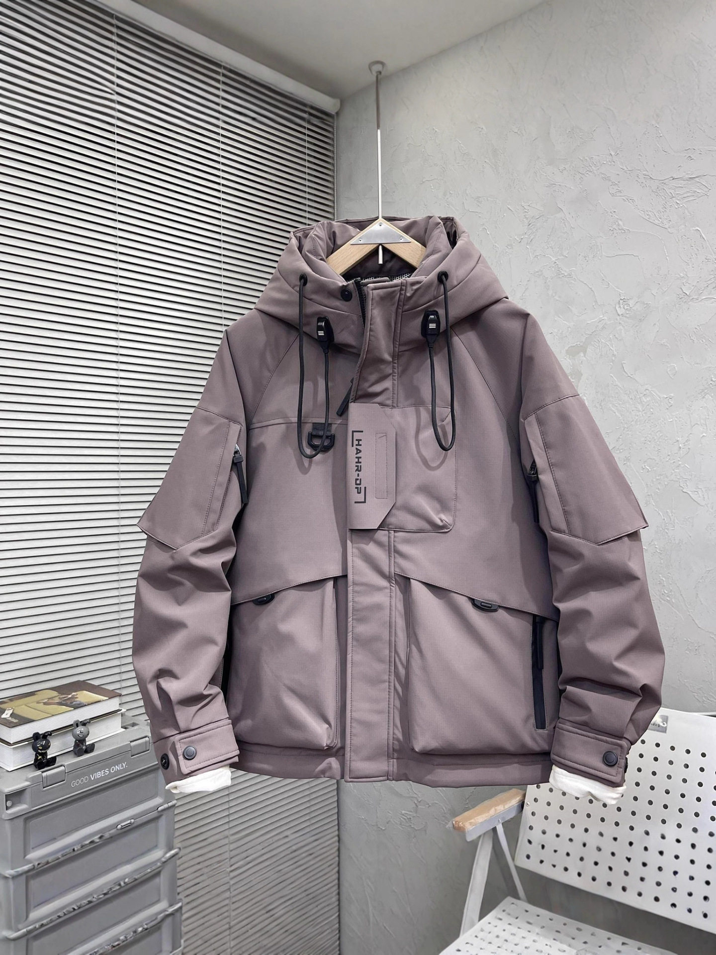 National Standard 50 Velvet New Winter Trendyy Workwear Parka down Jacket Men's Hooded Loose Thickeneded Outdoor Windproof
