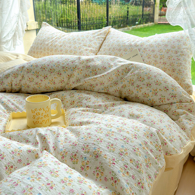 Category a Maternal and Infant Grade Foam Cotton Bedding Four-Piece Set, Washed Cotton Fitted Sheet, Bed Sheet, Quilt Cover Three-Piece Set~Cartoon Animation