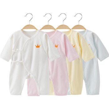 Baby Thin Summer Air-Conditioned Clothing Jumpsuit Cotton-padded Climbing Clothing Newborn Cotton Summer Harper Baby Boneless Long-sleeved Clothes
