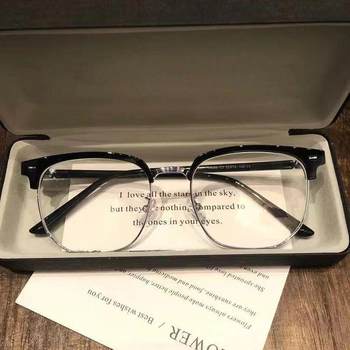 Retro Eyebrow Eyeglass Frames for Men, Business-Ready Prescription Glasses, Fashionable Blue Light Blocking Photochromic Non-Prescription Glasses for Women, Large Frame