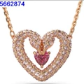 Hollow love diamond swan rose gold necklace