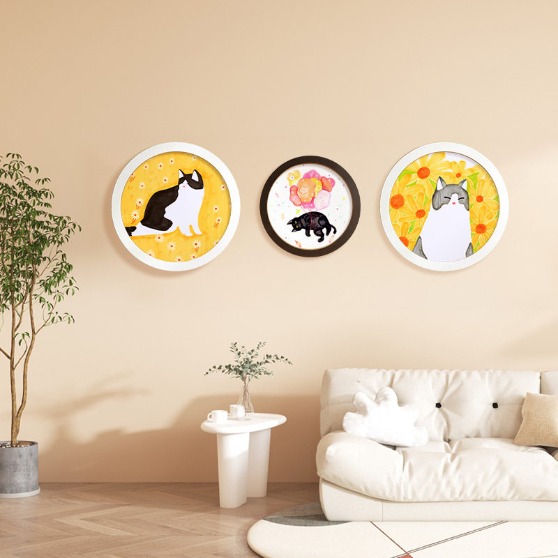 Round Photo Frame Table Six-Inch 6 Kidsren's Picture Frame Wall Hanging Living Room Decoration Cross Stitch 7 Diamond Painting Frame