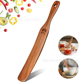 Kitchen Utensils Wooden Shovel Convenient Pasta Snack Salad Mixing Cooking Shovel with Handle Dough Egg Beating Wooden Shovel