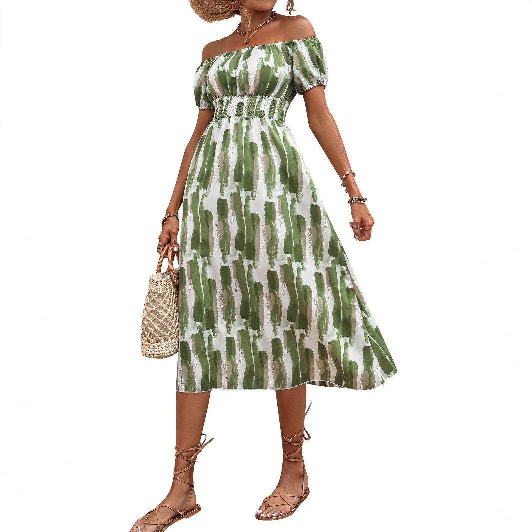 Off Shoulder Dress Casual Vacation Style Elegant Design Perfect for Summer Events Wholesale Available