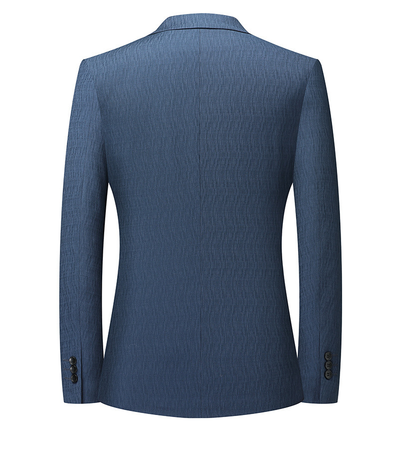 Áo blazer nam dáng ôm mỏng nhẹ mùa xuân thu, vải jacquard co giãn không cần ủi — Màu xanh, Màu xám