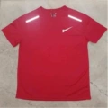 Red reflective swoosh quick-dry sports t-shirt