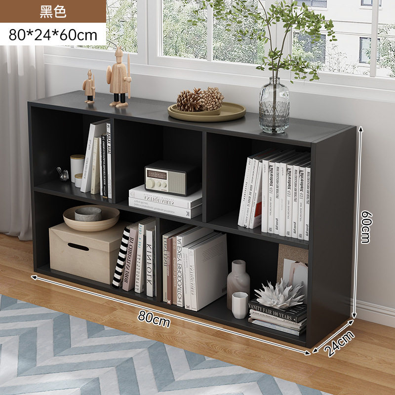 中古风书柜卡莱克格子柜黑色九格柜客厅沙发边柜隔断柜实用储物柜
