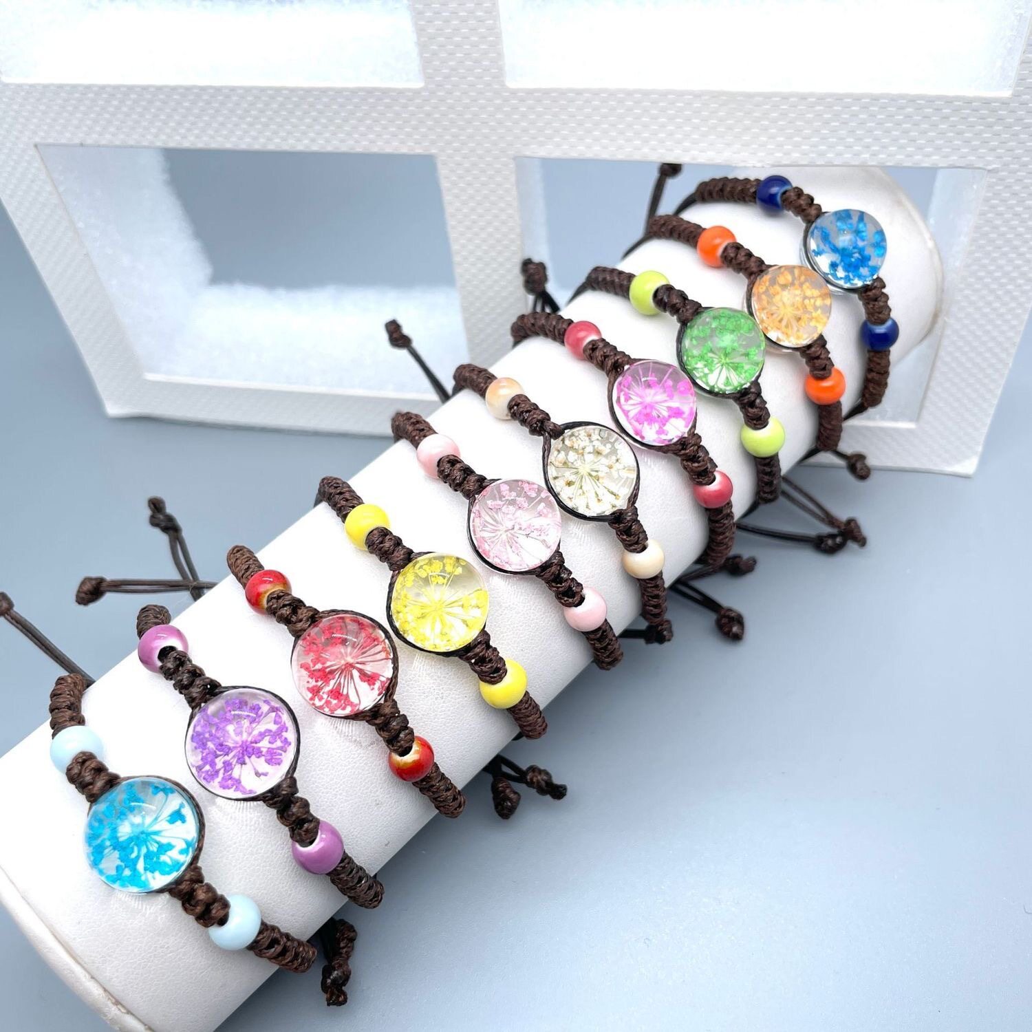 Eternal Flower Dried Flower Gipsophila Bracelet for Women Online Popular Student Fresh and Fresh Girlfriend Hand-woven Adjustable Bracelet Gift