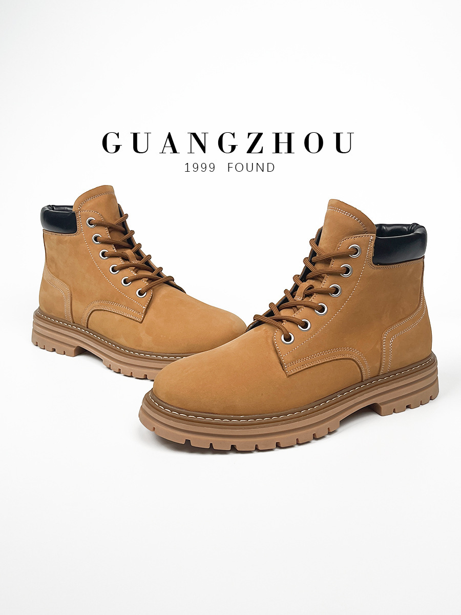 Giày boot nam da thật cao cấp kiểu Martin — nâu sẫm
