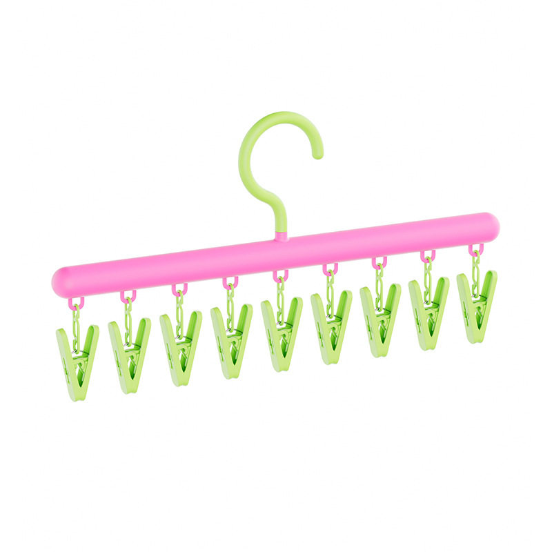 Clothes Hanger for Home Use with Clips, Traceless, Multifunctional Clothes Rack, Large Capacity, Straight Type, for Socks and Underwear Drying Rack