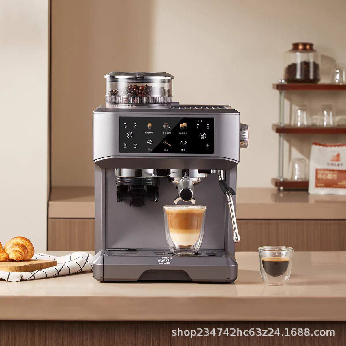 Kalent Coffee Machine Bz01 Italian Semi-Automatic Household Small Milk Froth Latte Art Grinding All-In-One Commercial