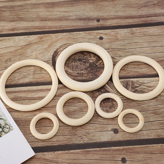 Wholesale in stock multi-size log color wood ring quality handicraft first diy jewelry accessories curtain molars