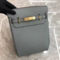 Linen Blue Gold Buckle-Chest Bag
