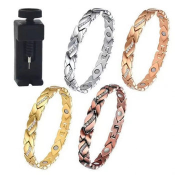 Amazon's Best-Selling Cross-Border Women's Leaf-Shaped Diamond-Encrusted Magnetic Bracelet, Leaf-Shaped Brushed Creative Magnetic Bracelet Wholesale
