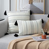 Modern Minimalist Living Room Stripesd Tassel Sofa Pillow Scandinavian B&B Bay Window Pillow Bedroom Bedside Cushion Waist Pillow