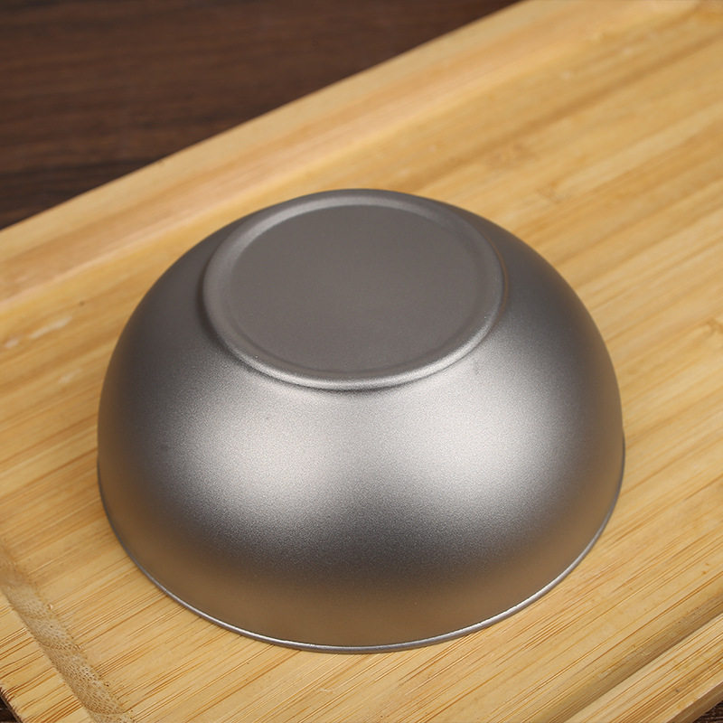 Pure Titanium Double-Layer Japanese-Style Bowl for Home Use, Double-Layer Insulated Rice Bowl, Outdoor Soup Bowl, Camping Anti-Scalding Instant Noodle Bowl, Portable for Hiking
