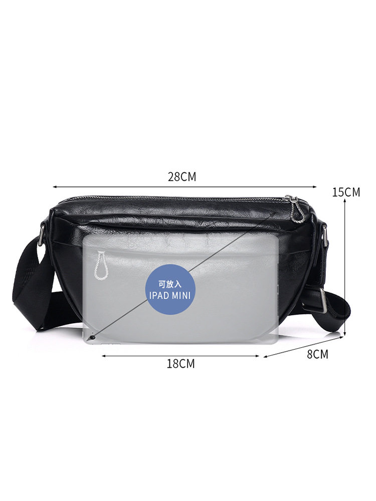 2025 New Autumn and Winter Men's Outing Portable Bag Genuine Leather Commuter Chest Bag Men's Vegetable Tanned Cowhide Crossbody Bag Men's