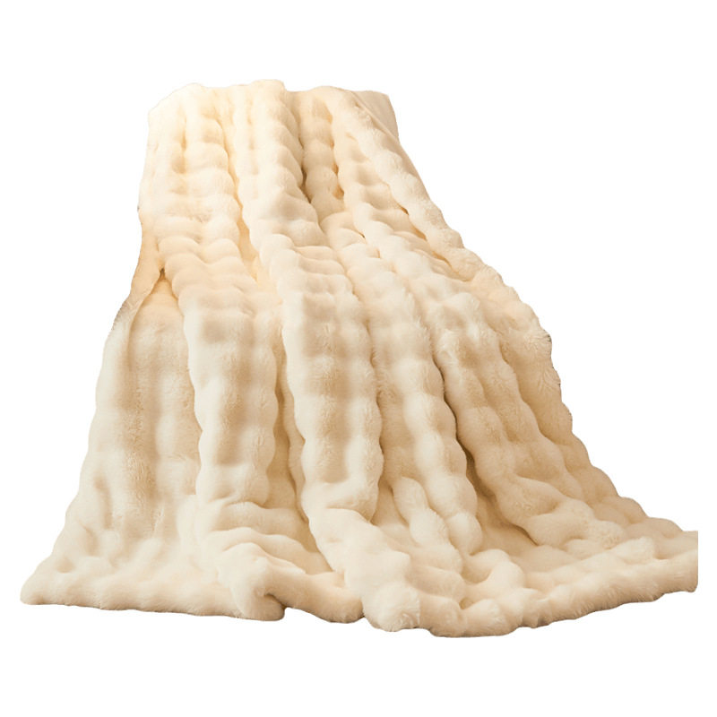 Rabbit Plush Blanket Winter Thickened Blanket Office Nap Blanket Coral Velvet Shawl Student Sofa Blanket