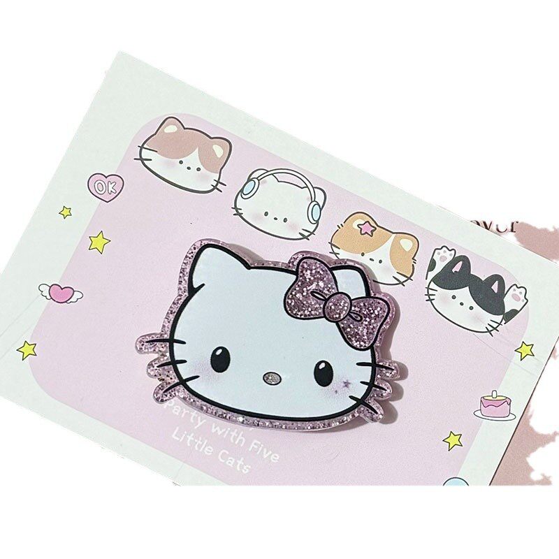 细闪黑白恶魔天使猫咪爱心卡通发饰发夹少女猫咪甜美小众高颜值