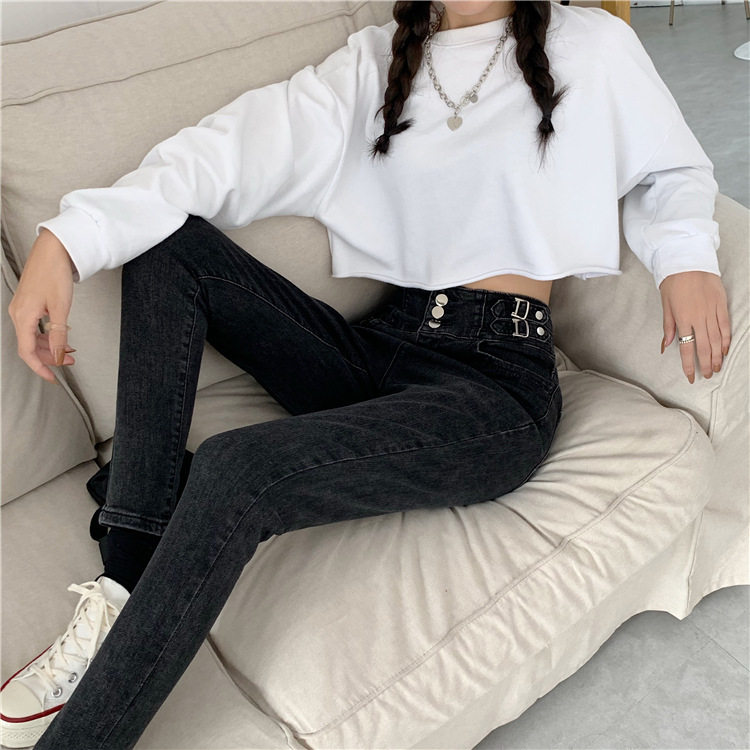High Waisted Slim Fit Stretch Denim Pencil Pants Versatile Comfortable Trendy Spring Fashion for Women Wholesale