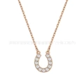 Horse year vintage horseshoe rose gold necklace