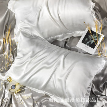 Factory Wholesale Foreign Trade Popular Imitation Silk Pillowcases Wholesale Pillowcases Beauty Silk Ice Silk Single Pair of Pillowcases
