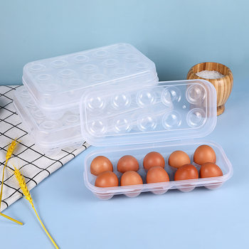 Simple transparent 10 grid 15 grid 24 grid large capacity egg storage box stackable egg box not easy to break