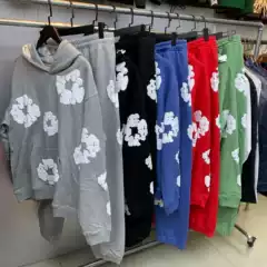 Fashion Brand Sweater suit DENIM Kapok Casual Hoodie European and American Fashion Sports suit for Men and Women