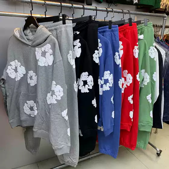Fashion Brand Sweater suit DENIM Kapok Casual Hoodie European and American Fashion Sports suit for Men and Women