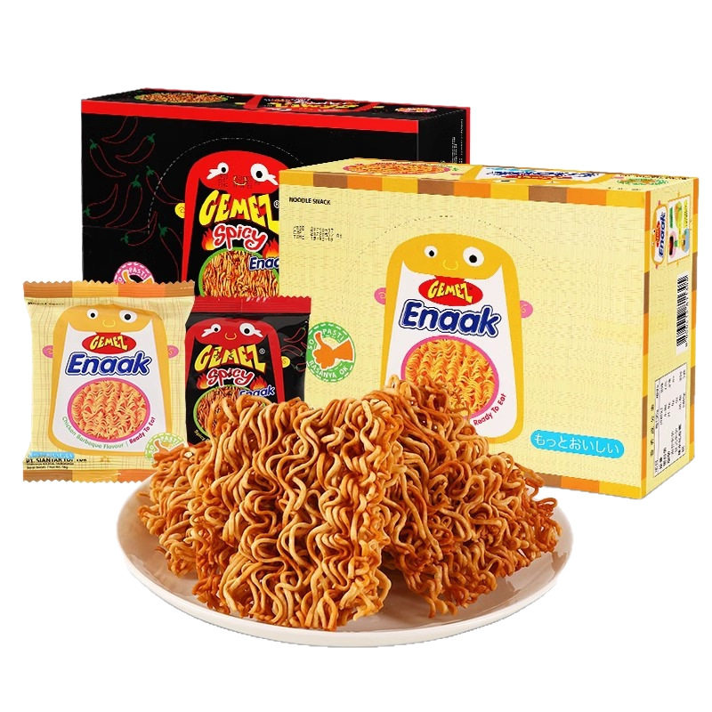 Gemez Indonesian Chicken Hot Crispy Noodles 30 Packs Full Box Convenient Ready-To-Eat Craving-Quenching Internet Celebrity Imported Crispy Noodles