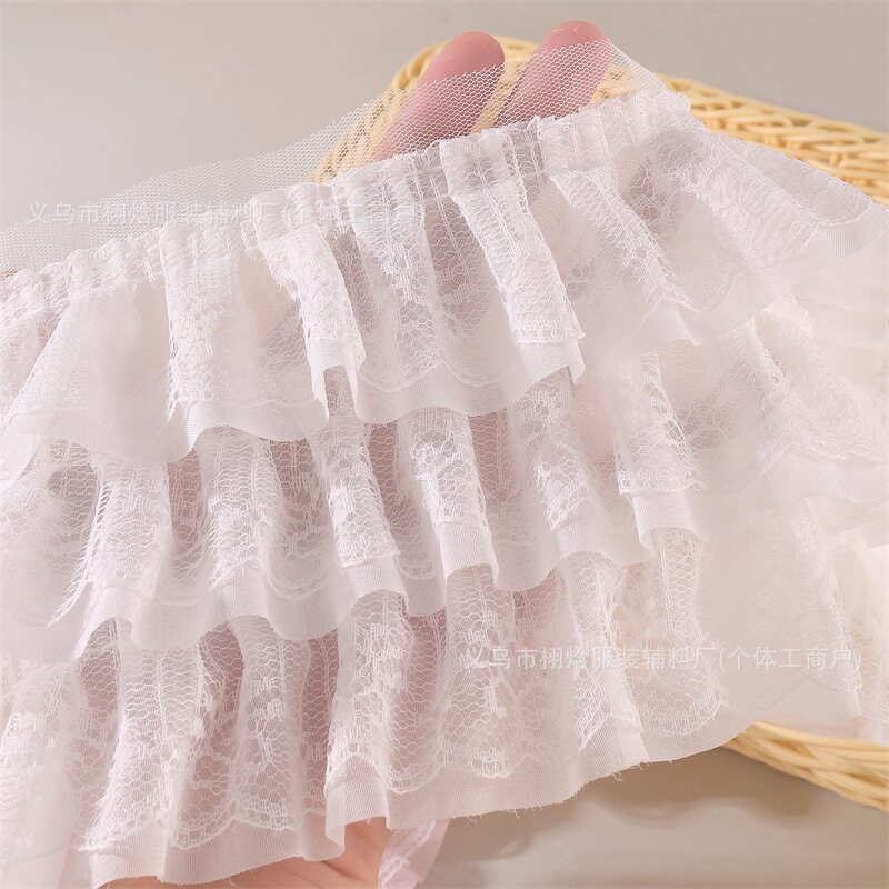 In-Stock Three-Layer Chiffon Lace Trim Handmade DIY Curtain Lolita Skirt Hem Discount Pleated Lace Trim Accessories