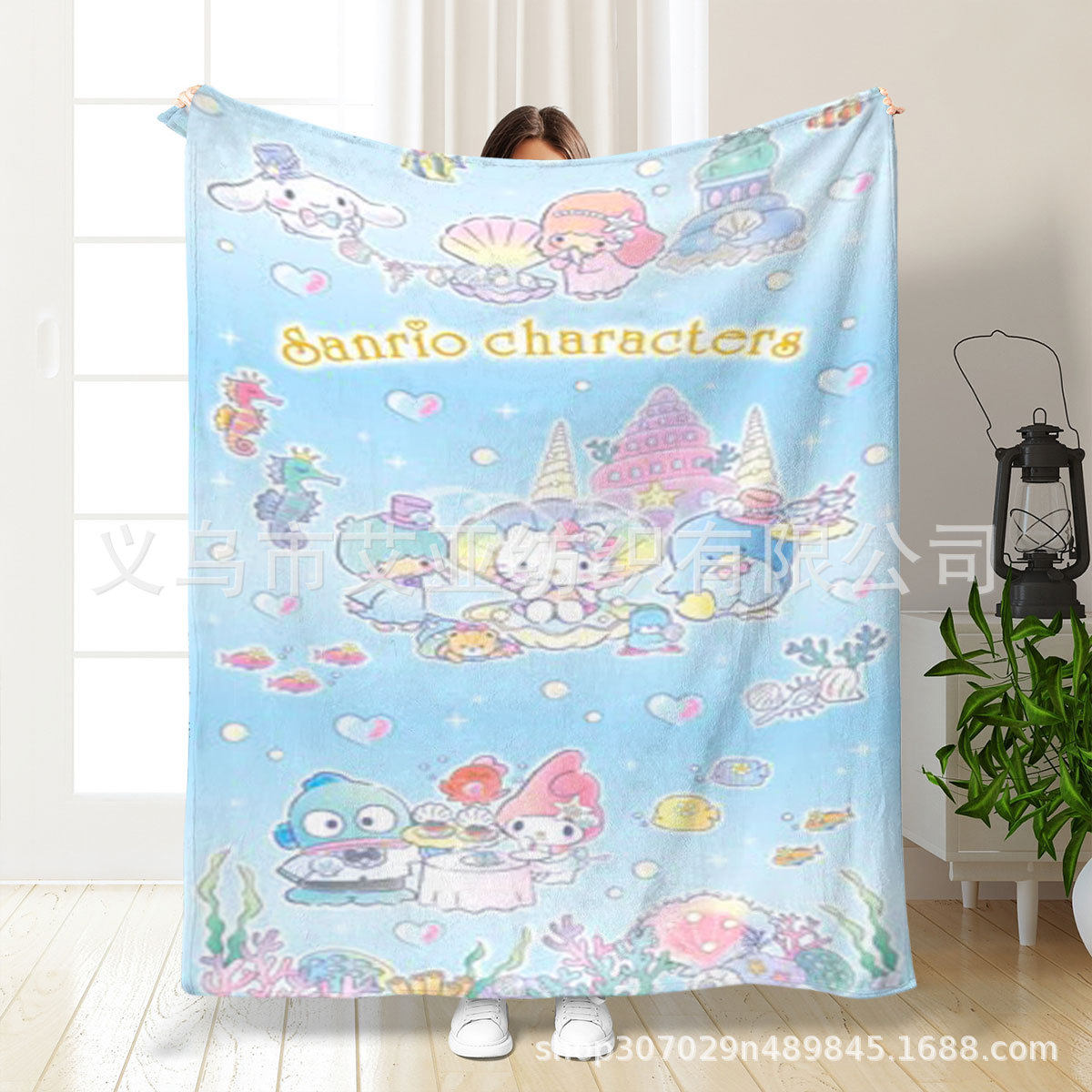 Cross-Border Cartoon Children's Sanrio Flannel Blanket Digital Printing Blanket Four-Season Air-Conditioning Blanket Lunch Break Blanket