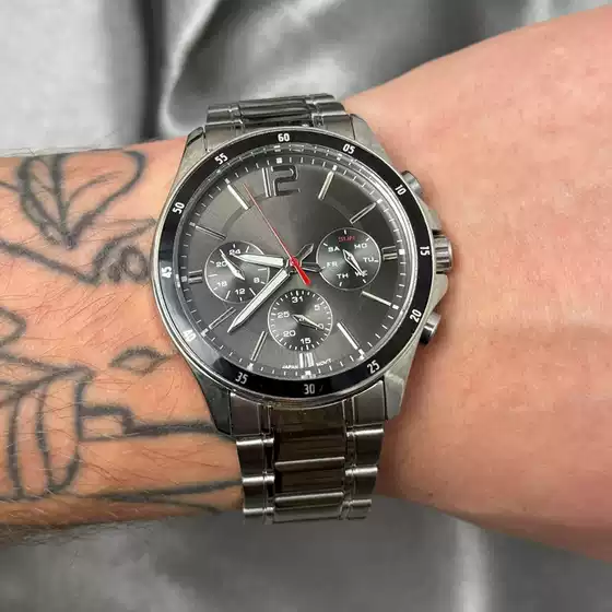 Cross-Border Popular Japanese Imported Movement Watch 304 Stainless Steel Belt Multi-Functional Waterproof Watch Men's One-Piece Drop Shipping