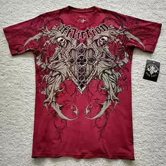 Foreign trade gothic dark style T-shirt street Harajuku tide top short sleeve affliction tshirt