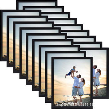 Cross-Border Supply Photo Frame Factory Density Board Pvc Solid Wood Batch Custom Size Oem Processing and Labeling