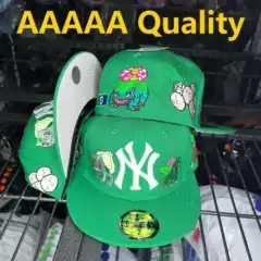 Cross-Border High-Quality New Baseball Cap La Flat-Brimmed Hat Non-Adjustable 5A Embroidery Ny Size Hat Sun Hat Wholesale