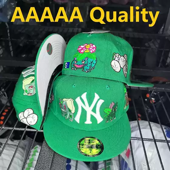 Cross-Border High-Quality New Baseball Cap La Flat-Brimmed Hat Non-Adjustable 5A Embroidery Ny Size Hat Sun Hat Wholesale