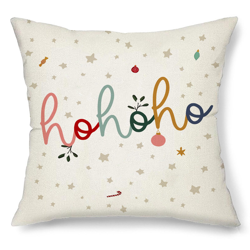 2024 New Christmas Pillow Case Cross-border Hot Selling Christmas Tree Color Letter Pillow Home Decorative Cushion Cover