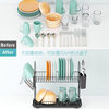 Kitchen Large-Capacity Dish Rack Drain Rack Dish Drain Storage Rack Above the Sink