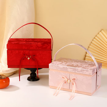 Chinese-Style Wedding Candy Gift Box, Cheongsam, Chinese Knot, Souvenir Gift Box, Wedding Return Gift, Large-Capacity Portable Brocade Gift Box