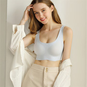 Seamless Vest Push up Small Breasts Big Breasts Appear Smaller Thin Beautiful Back Sports Bra Large Size Intimates Women's Bra A