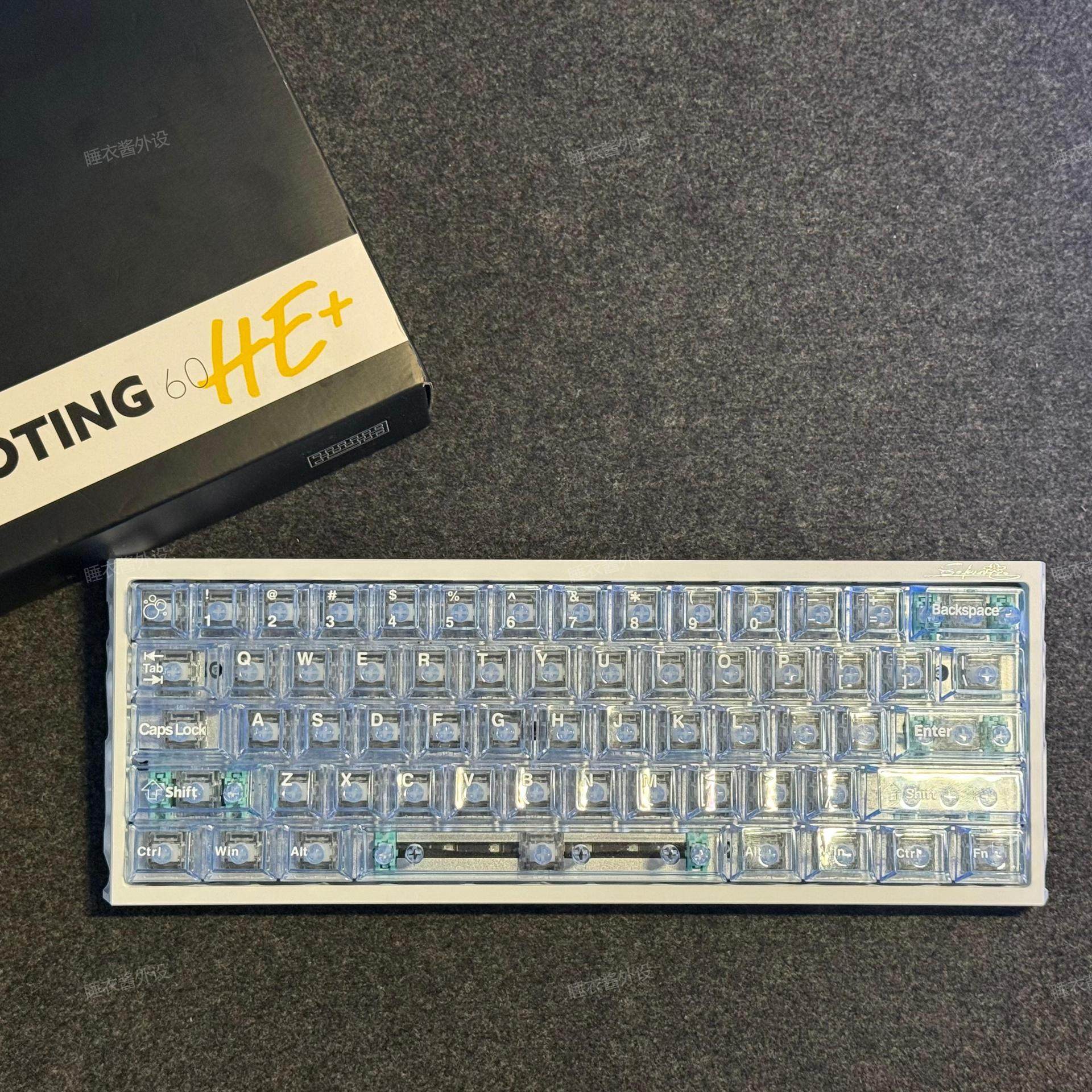 Glacier Blue Pc Transparent Keycap Pad Printing Original Light-Transmitting Adapter Wooting Us and Canadian Lionmai Magnetic Axis Keyboard