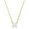 Eight claw pear shaped diamond gold necklace
