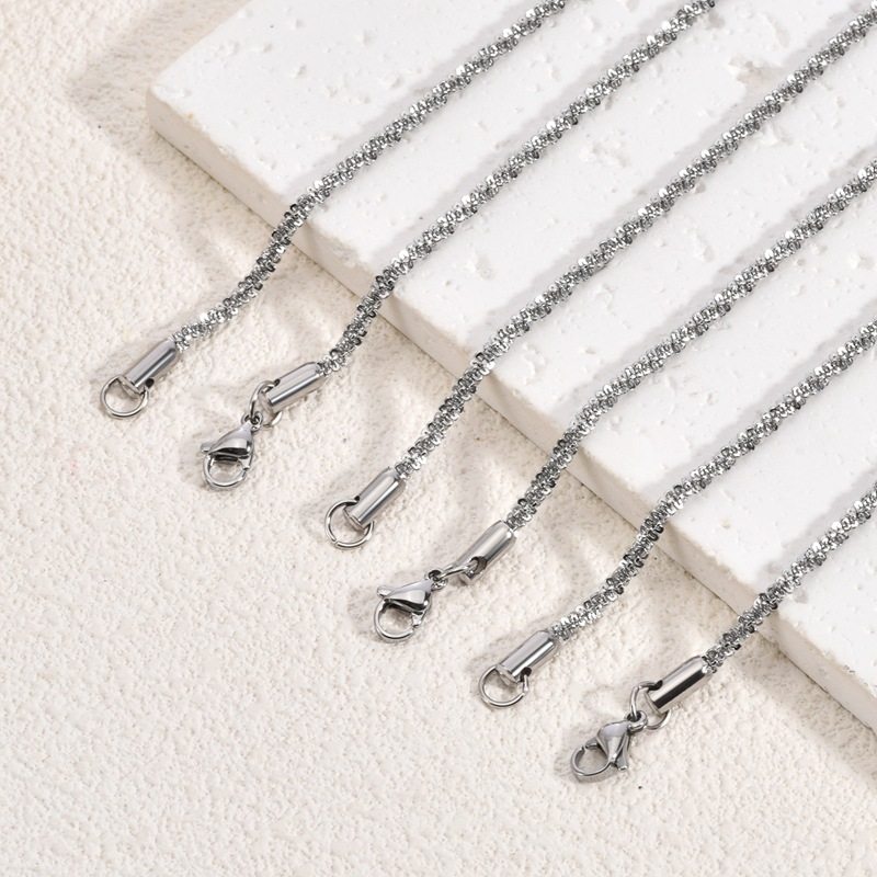 Cross-Border Chain Spot Stainless Steel Cauliflower Chain Ins Style Baby's Breath Water Wave Titanium Steel Clavicle Necklace Jewelry Wholesale