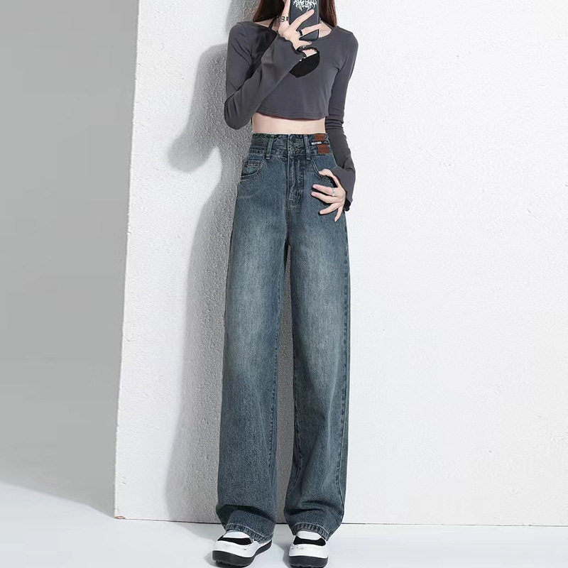 High Waisted Straight Leg Jeans for Women Loose Fit Versatile Casual Style Perfect for Spring and Autumn Wholesale